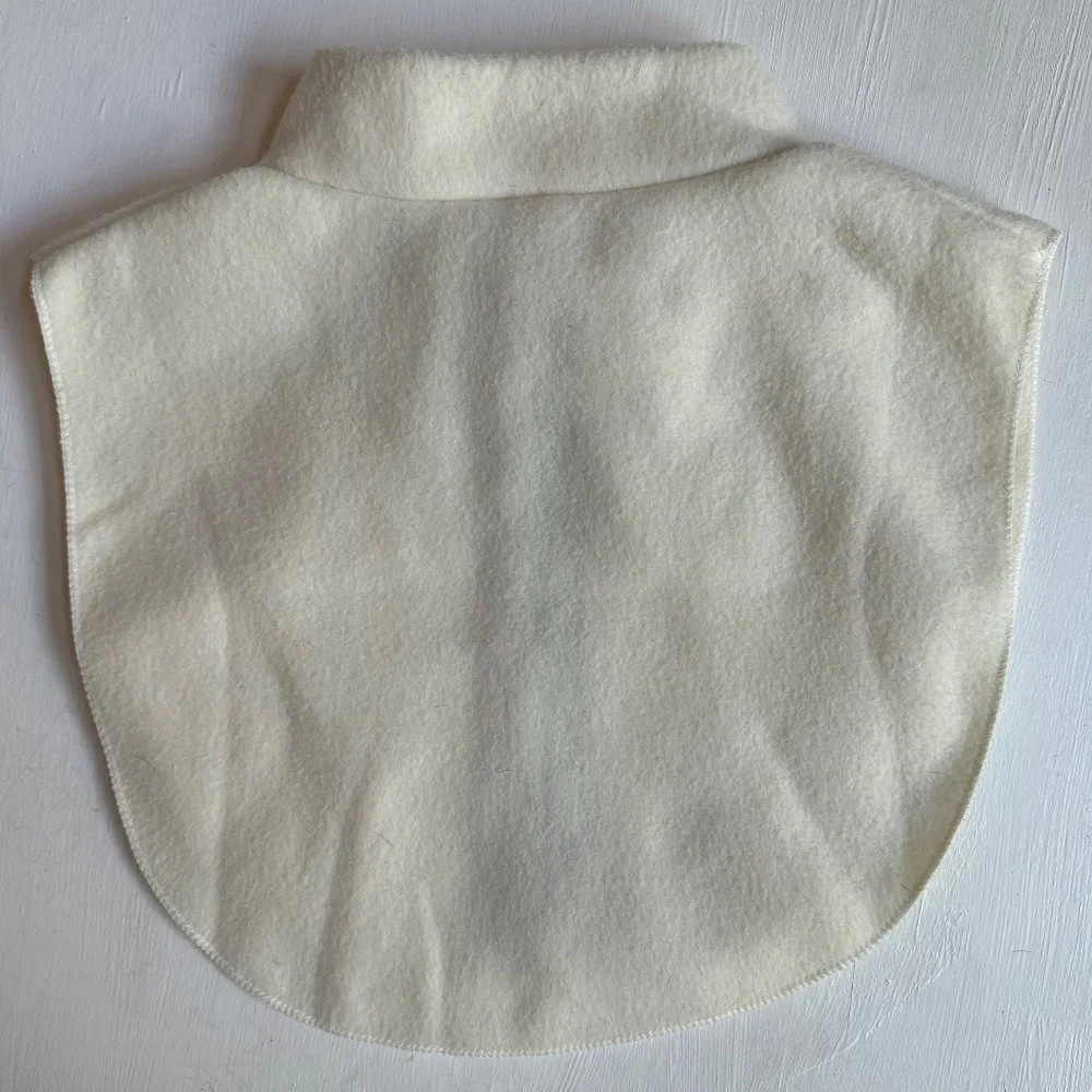White Zippered Cozy Fleece Mock Turtleneck Dickie